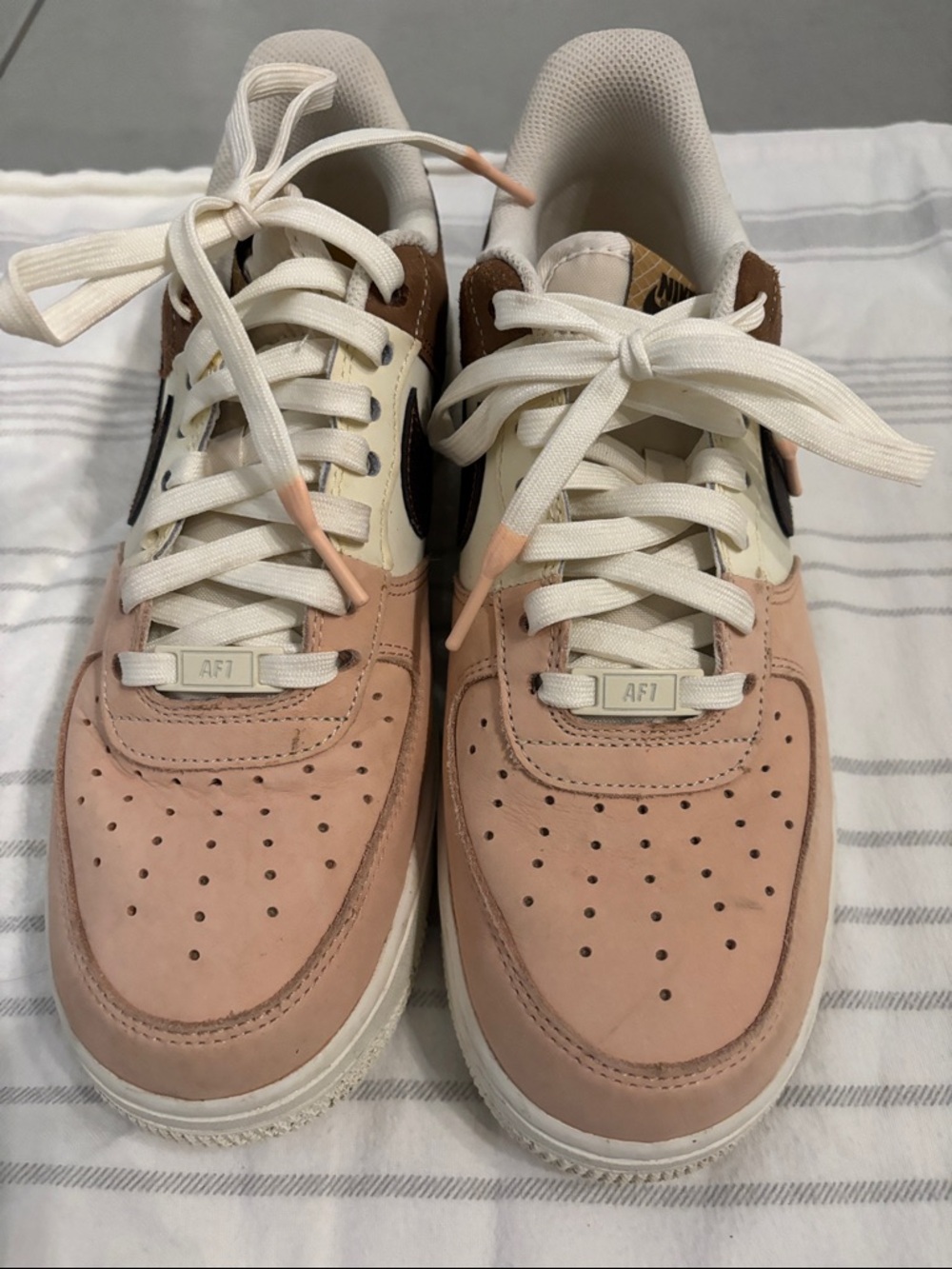 Nike Air Force 1 Low in Blush Pink, Cream & Brown